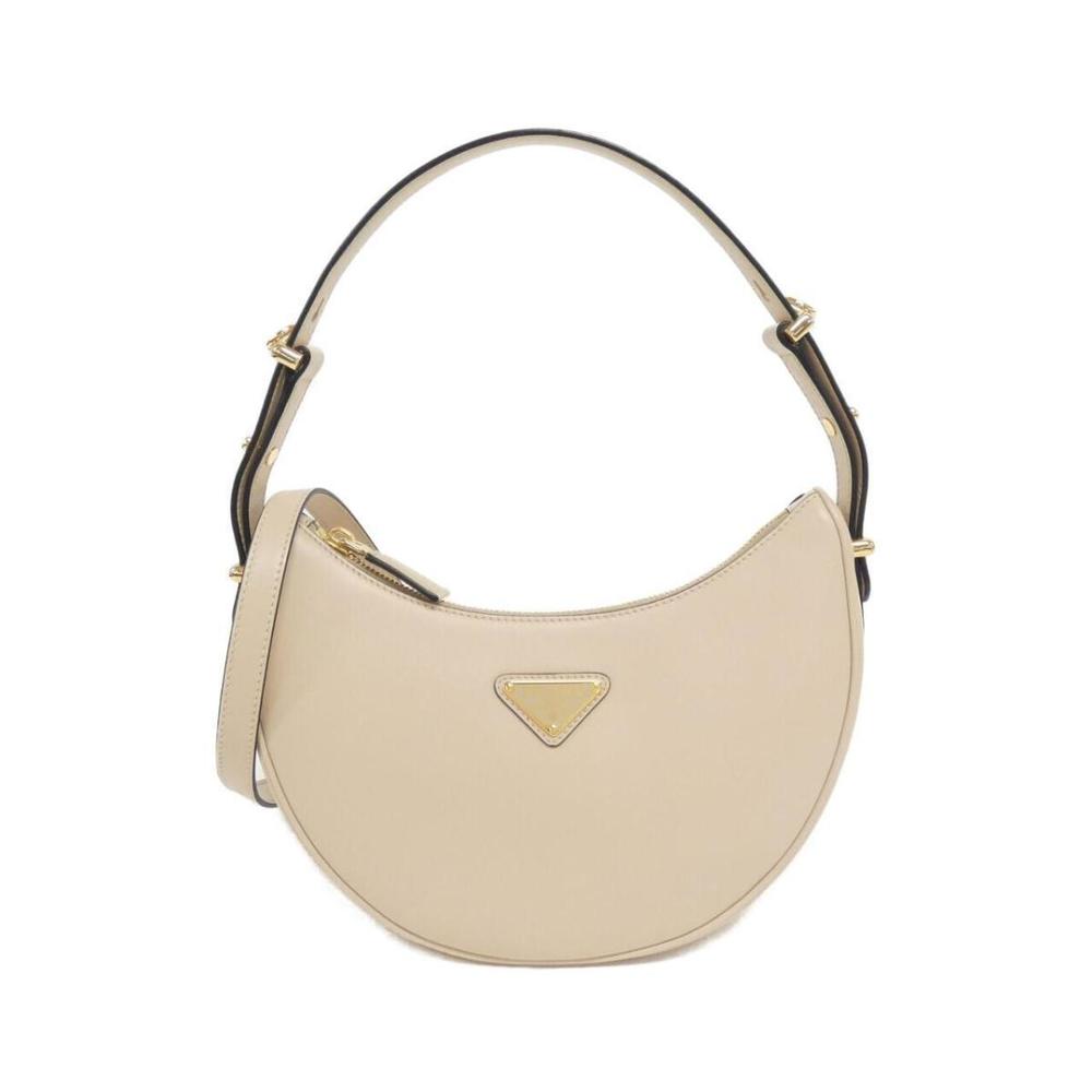 Prada Arche Leather Shoulder Bag Biege